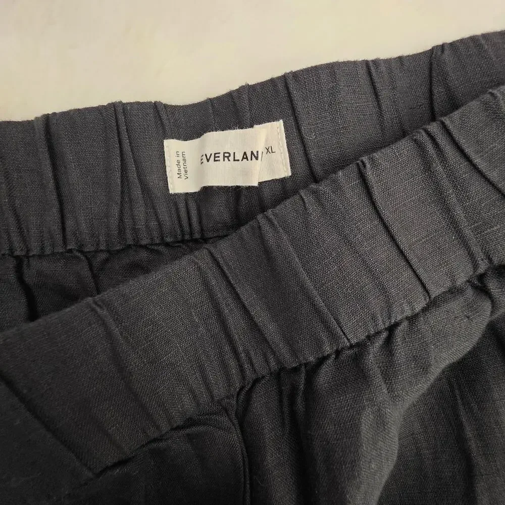 NWT Everlane European Flax Linen Black Easy Pant Black XL